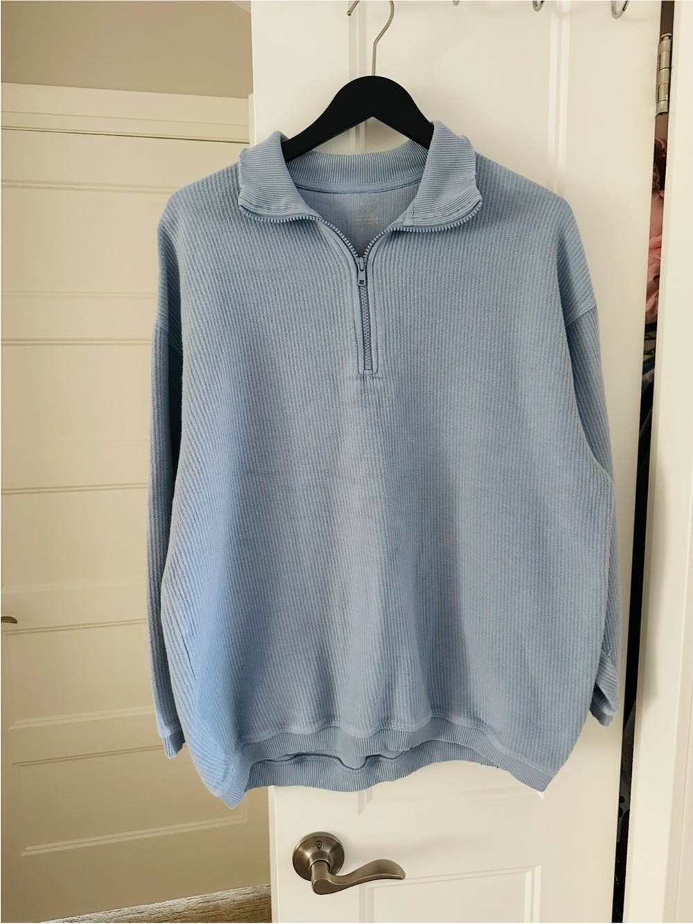 Aerie Light Blue Half-Zip Sweatshirt
